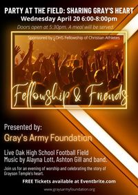 PARTY AT THE FIELD:  SHARING GRAY'S HEART