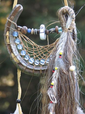 Close-up of Joelle's dream catcher. Lady was a lovely white and cream horse who lived a long and lovely life. Oct 2011
