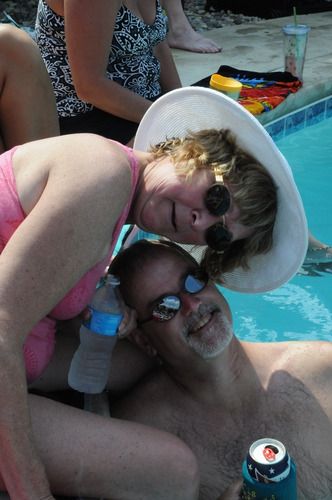 Kathy & Mark chillin' at the pool
