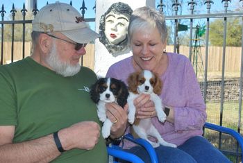 Kathy and Tim love their new puppies!
