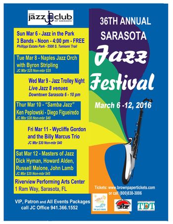 March 2016 - 36th Sarasota Jazz Festival
