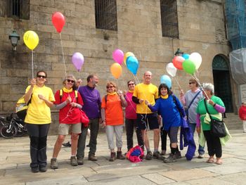 Color my Camino - arrival at Cathedral of Santiago de Compostela
