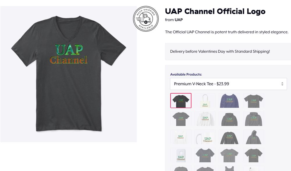 T-shirt UAP teespring teespring.com merch channel products logo YouTube 