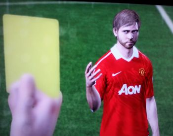My FIFA 14 "gameface" guy...better looking than me :) repping the allmighty RED DEVILS
