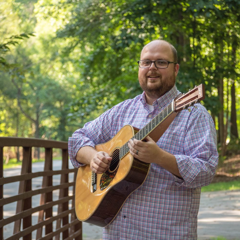 Photo of Jim Morgan, a folk musician and music teacher in Clemson, SC.