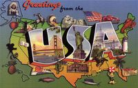 USA unique postcard set
