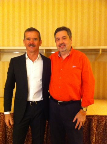 With Cmdr Chris Hadfield having played keyboards for him on Space Oddity at The Bellagio in Vegas
