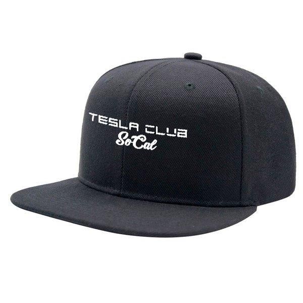 Tesla Club SoCal- Black- Flat Bill- 6 Panel-SnapBack Hat
