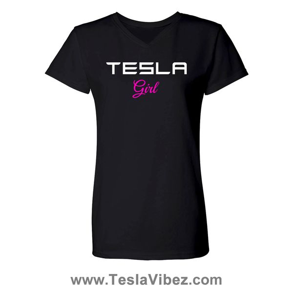 "Tesla Girl" Women's V Neck- CLEARANCE