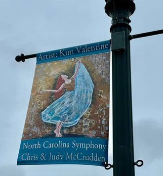 My art on a banner in New Bern! So exciting!!! Thanks to the Craven Arts Council / Bank of the Arts for the opportunity and to Chris and Judy McCrudden for sponsoring!