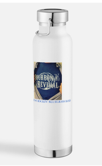 $35 Stainless Steel Wide-Mouth Insulated Bottle – 22 oz.            Please send ALL MERCH requests to Coby.BourbonRevival@gmail.com