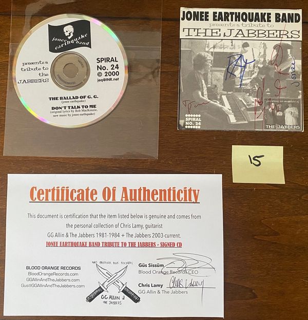 ~#15 Jonee Earthquake Band RARE CD Signed by JEQ Band & Jabbers