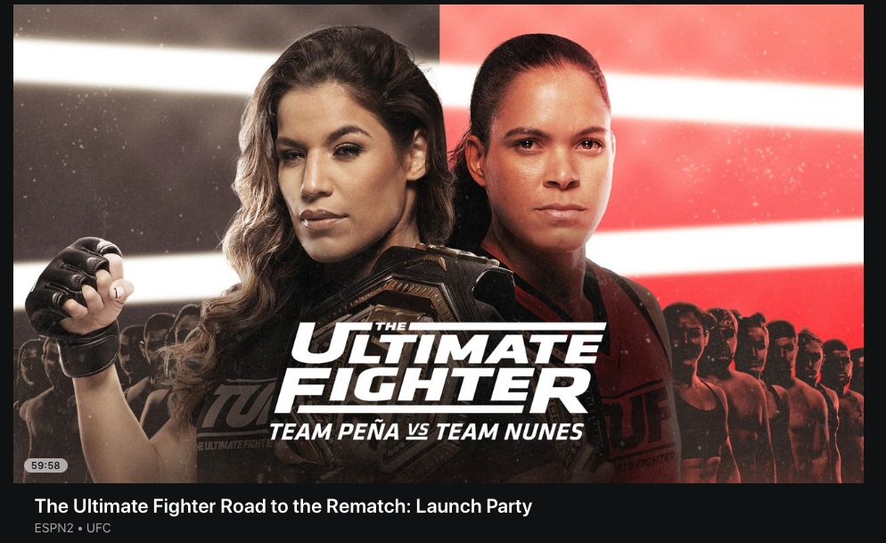 Tamara's music featured on THE ULTIMATE FIGHTER - APRIL 2022