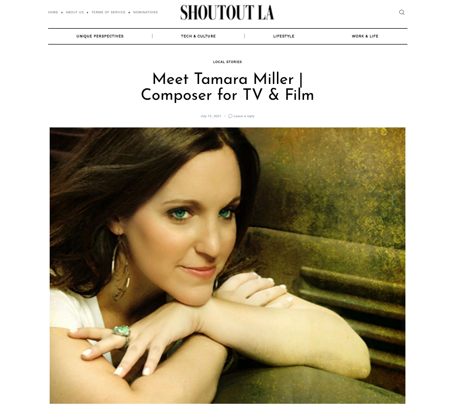Tamara Miller featured on SHOUTOUT LA MAGAZINE!  July 2021 (Click on photo for article)