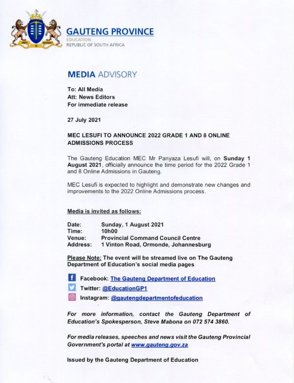 Rps admissions process 2022 grade 1 online