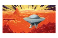Postcard Single - Mars backdrop