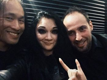 With Herman Li and Milton Mendonca on Dragonforce's bus
