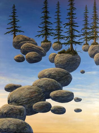 Tumble Stone Pines 2021 acrylic on canvas
