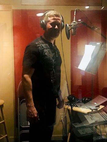 L'enregistrement de ma voix dans le studio.
