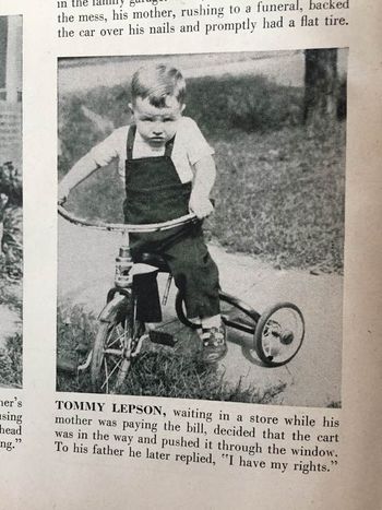 Tommy on his first set of wheels

