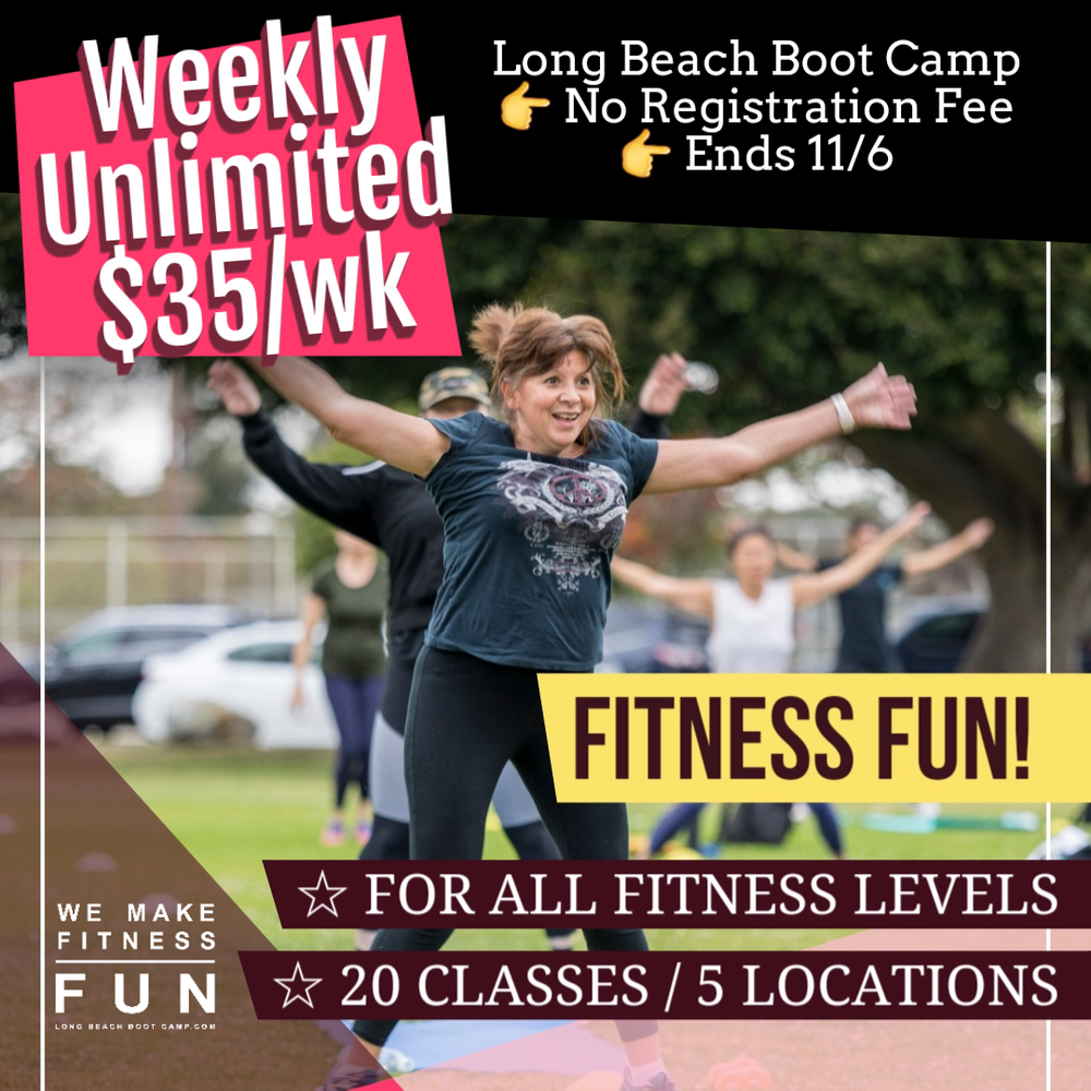 Long Beach Boot Camp Weekly Unlimited group fitness Plan Outdoor Exercise Personal Training Bootcamp Kids Camps Yoga Corporate Wellness