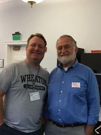With Dr. Howard Whitaker, my first composition teacher at Wheaton College.
