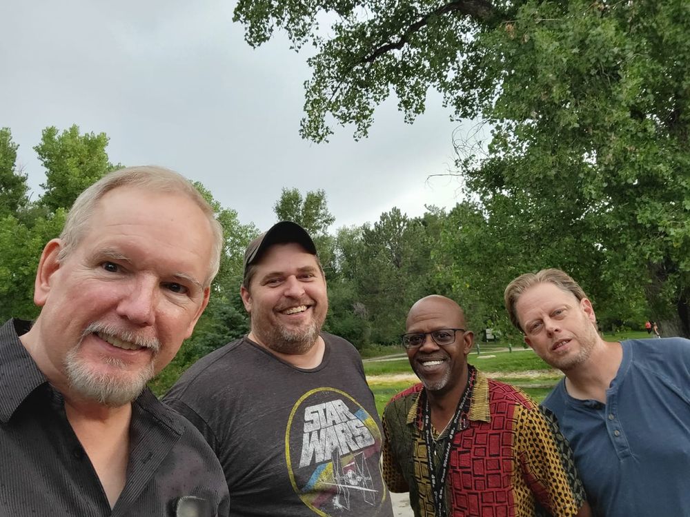 The boys in the Band! Gus Hagadorn, Geoff Powell, David Derby and Steve Cox in Wheatridge CO.