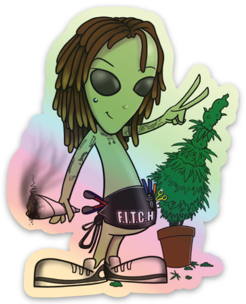 Spitts Alien Holographic Sticker