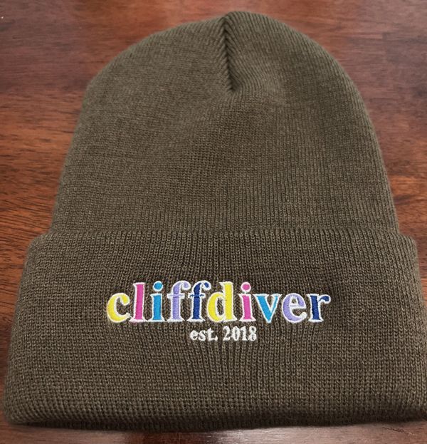 CLIFFDIVER EMBROIDERED BEANIE (MAROON, GREY OR BROWN)