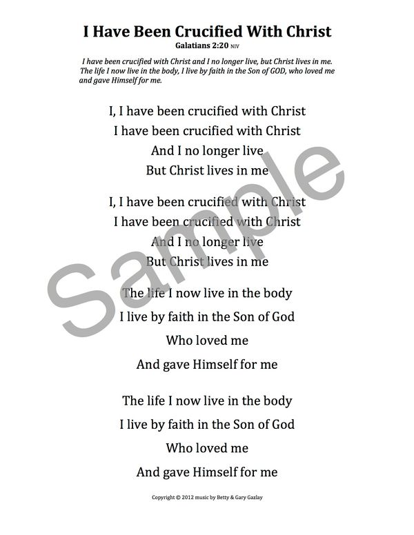 I Have Been Crucified - Lyrics - (PDF)