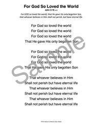 For GOD So Loved - Lyrics - (PDF)