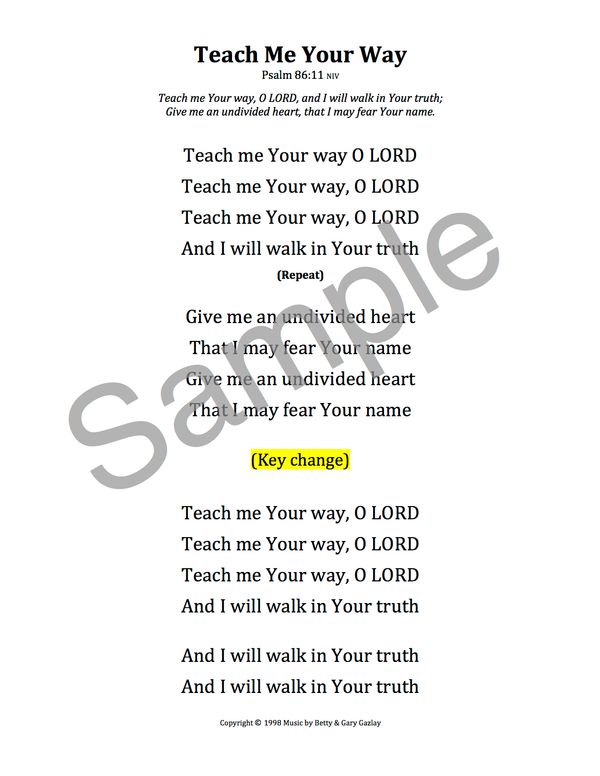 Teach Me Your Way - Lyrics - (PDF)