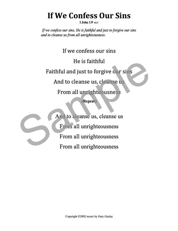 If We Confess Our Sins - (PDF)