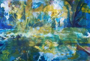 'Wellspring' 60 x 40cm acrylic and ink on paper. Sold
