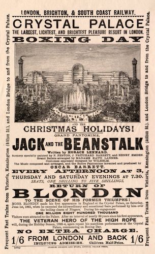 Poster for Boxing-Day pantomime of Jack and the Beanstalk
