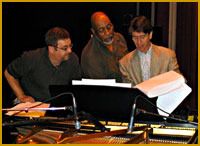 Buzz, Bob Thompson and the conductor of the W.VA Symphony at rehearsal
