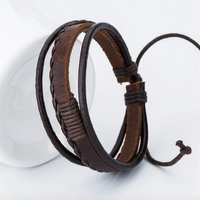 BROWN Leather Rocker Bracelet