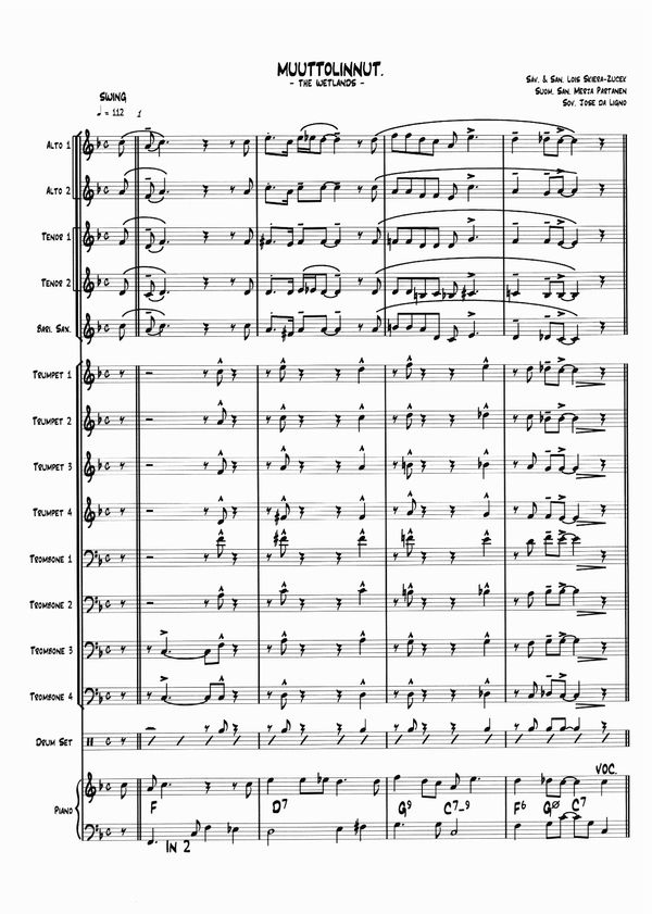 Muuttolinnut Big Band arrangement (Score & Parts) pdf