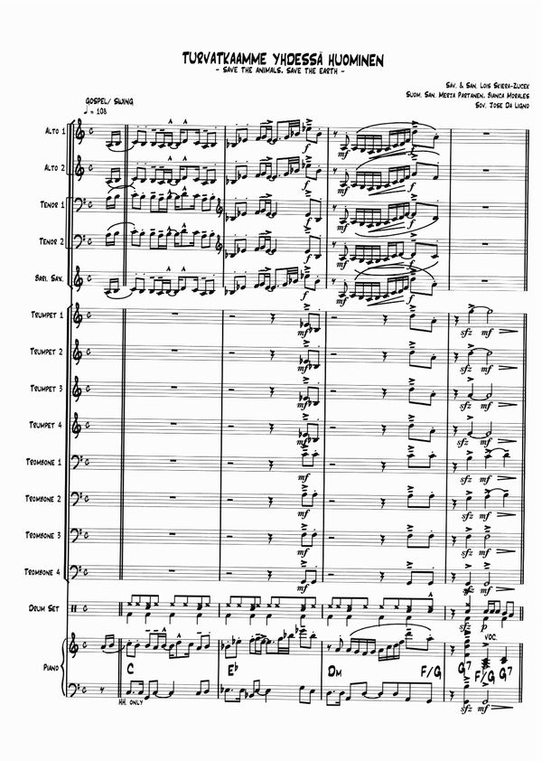 Turvatkaamme yhdessä huominen Big Band arrangement (Score & Parts) pdf