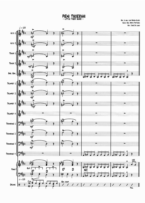 Pieni tiikerihai Big Band arrangement (Score & Parts) pdf