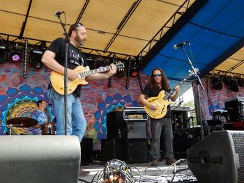 With the Steal Your Peach Band at Wormtown Music Fest in Greenfield, MA, 2019.
