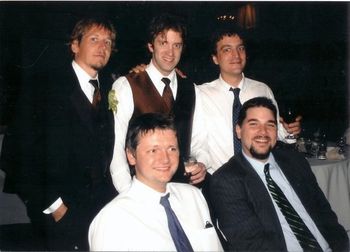 Uncle Sammy reunion picture. Clockwise from upper left: Max Delaney (guitar), Jeff Waful (manager), me, Beau Sasser (keys), Tom Arey (drums), 2007.
