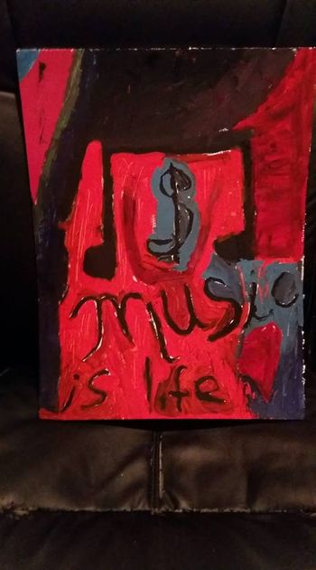 "Music is Life", Acrylic on Posterboard 2018, by Katherine
