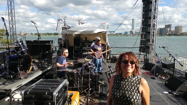 Sound check Rocking on the Riverfront in Detroit! Opening up for the Amazing Everclear!!!