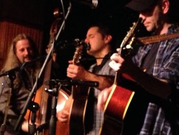 Former member Danny Pavas picking with the Derelicts at the Townes Van Zandt tribute March 2013..
