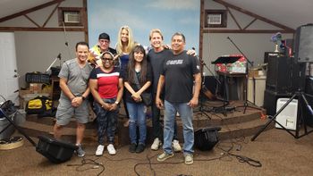 HOTC Band, Grant Gomez and pastor Chris Little - Hilltop Baptist Church, Lower Brule, SD
