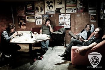 Backstage at The Q Bus, Leiden, Holland, with The Bandoleros
