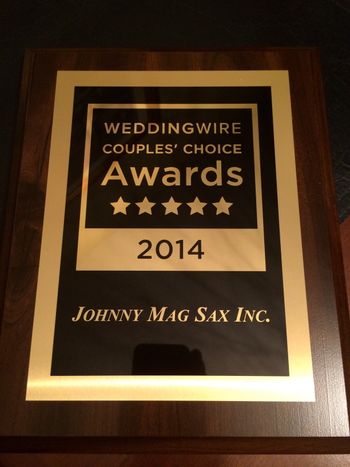 Johnny Mag Sax WeddingWire Couples Choice Award
