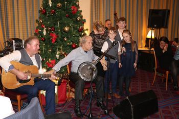 The Wrafters with Finbar Furey in Leinster House, Christmas 2018.
