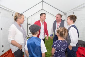 The Wrafters with Nathan Carter just after they opened for him at the Moynalty Festival, and just before Nathan took to the stage himself.
